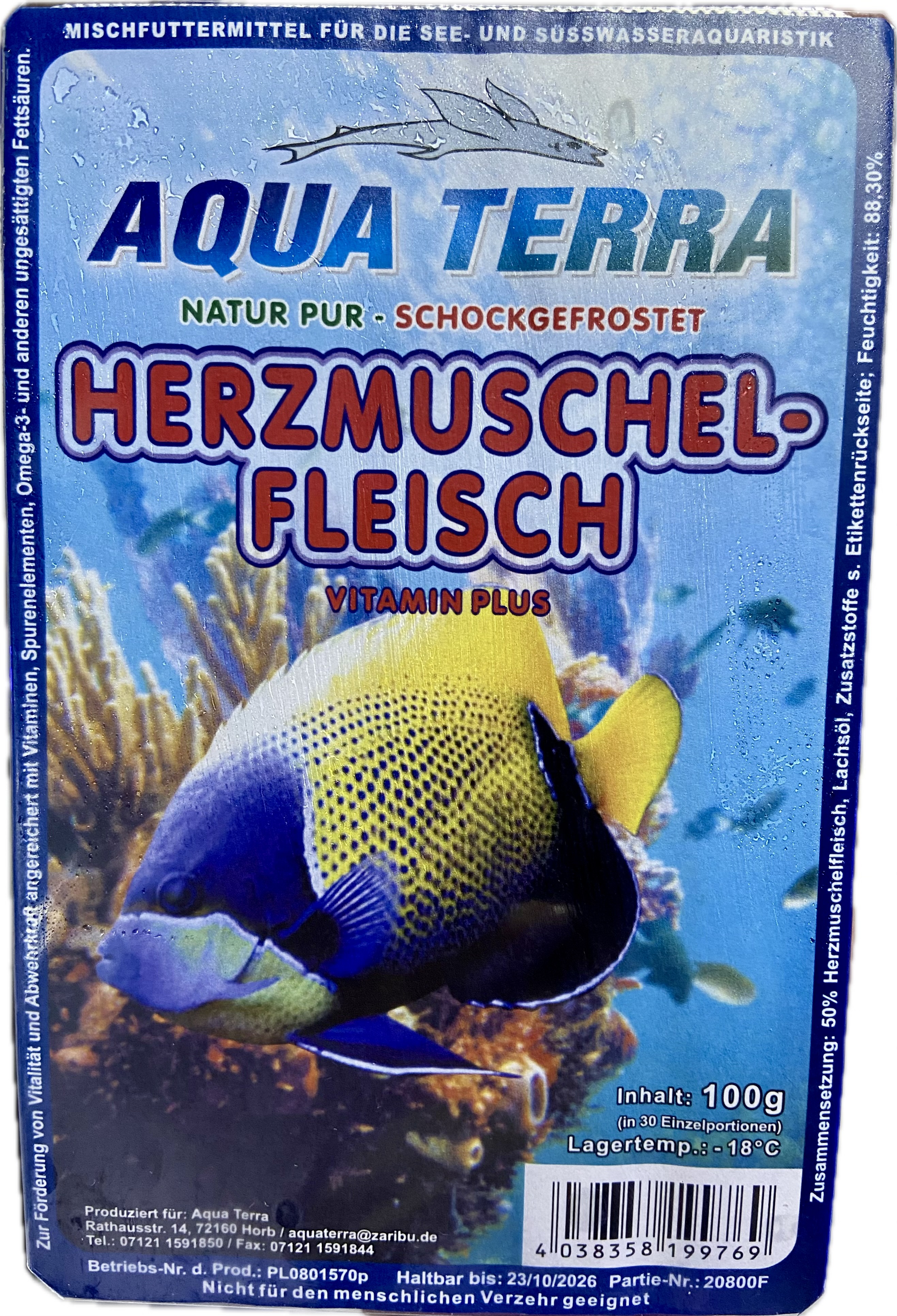 Frostfutter Herzmuscheln gehackt 100g Blister